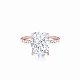 4.5 CT Cushion Moissanite  Hidden Halo Pave Diamond Ring in 925 Sterling Silver- The ‘Kyler’ Ring