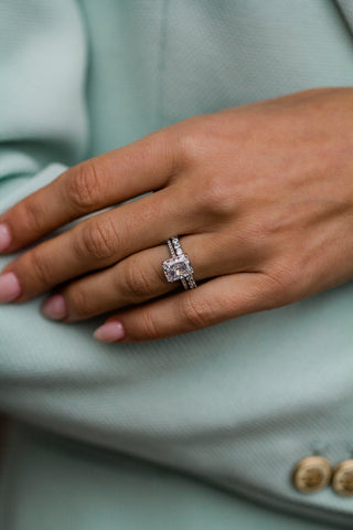 2.50 CT Radiant Moissanite Pave Diamond Ring in 925 Sterling Silver- The ‘Karla’ Ring