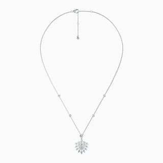 5.0 TCW Multitone Moissanite cluster Diamond Necklace in 925 Sterling Silver- The ‘Vaughn’ Necklace