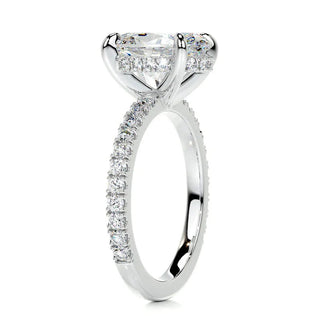 2.0 CT Oval Moissanite Hidden Halo Pave Diamond Ring in 925 Sterling Silver- The ‘Lacy’ Ring