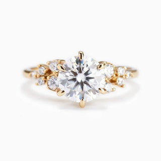 2.0 CT Round Moissanite Cluster Diamond Ring in 925 Sterling Silver- The ‘Mariah’ Ring