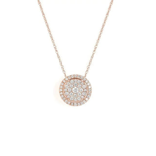 1.08 TCW Round Moissanite Halo Diamond Necklace in 925 Sterling Silver- The ‘Jocelyn’ Necklace