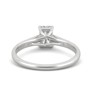 1.0 CT Radiant Moissanite Pave Diamond Ring in 925 Sterling Silver- The ‘Brooks’ Ring