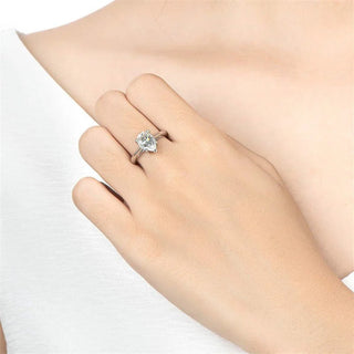 2.0 CT Pear Moissanite Solitaire Diamond Ring in 925 Sterling Silver- The ‘Graham’ Ring