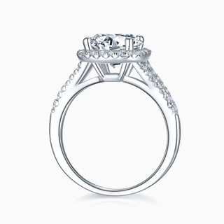 1.5 CT Round Moissanite Halo pave Diamond Ring in 925 Sterling Silver- The ‘Angelique’ Ring