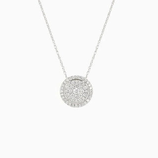 1.08 TCW Round Moissanite Halo Diamond Necklace in 925 Sterling Silver- The ‘Jocelyn’ Necklace