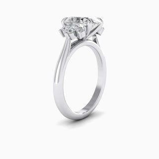 3.0 CT Oval Moissanite cluster Diamond Ring in 925 Sterling Silver- The ‘Malcolm’ Ring