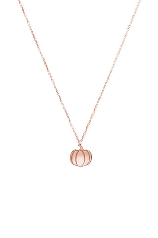 Minimalist Engraved Pumpkin Necklace in 925 Sterling Silver