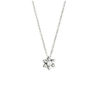 0.05CT Round Cut Mini Snowflake Moissanite Diamond Necklace In 925 Sterling Silver