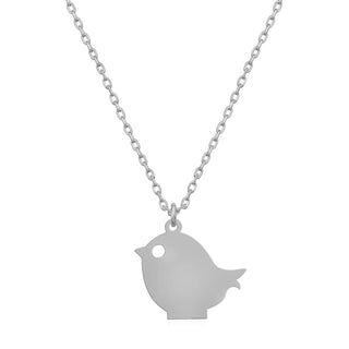 Stunning Cute Bird Pendant Necklace In 925 Sterling Silver