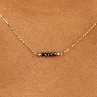 0.50CT Black Beaded Moissanite Diamond Necklace in 925 Sterling Silver