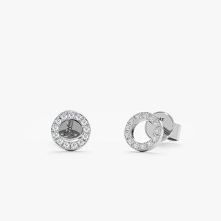 0.08 CT Round Cut Small Circle Stud Moissanite Diamond Earrings in 925 Sterling Silver