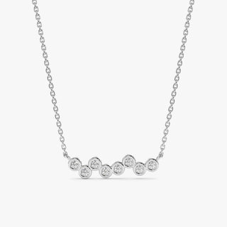 0.17TCW Round Cut Bezel Moissanite Diamond Necklace in 925 Sterling Silver