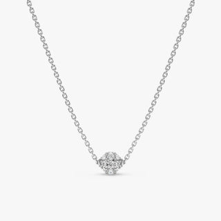 0.12 TCW Round Cut Small Ball Moissanite Diamond Necklace in 925 Sterling Silver