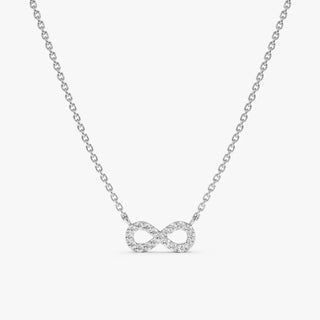 0.06 TCW Round Cut Infinity Moissanite Diamond Necklace in 925 Sterling Silver