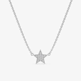 0.04CT Round Cut Celestian Star Moissanite Diamond Necklace In 925 Sterling Silver