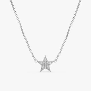 0.08CT Round Cut Unique Star Moissanite Diamond Necklace In 925 Sterling Silver