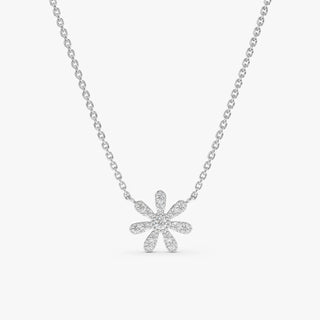 0.13TCW Round Cut Flower Set Moissanite Diamond Necklace in 925 Sterling Silver