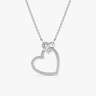 0.16 TCW Round Cut Heart Moissanite Diamond Necklace in 925 Sterling Silver