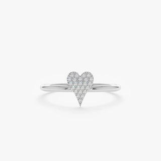 0.07TCW Round Cut Heart Shape Moissanite Diamond Wedding Band In 925 Sterling Silver