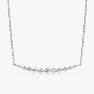 0.36 TCW Round Cut Ascending Bar Moissanite Diamond Necklace in 925 Sterling Silver