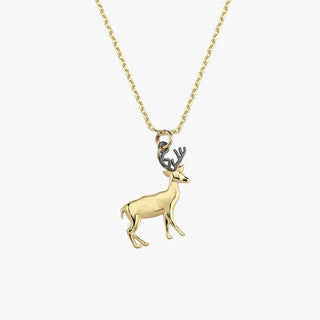 Dazzling Christmas Deer Antler Necklace In 925 Sterling Silver