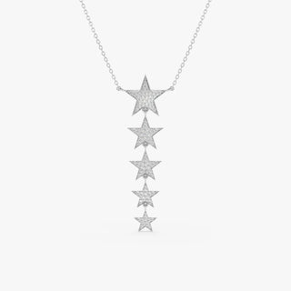 0.25CT Round Cut Star Lariat Moissanite Diamond Necklace In 925 Sterling Silver