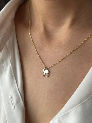 Minimalist Deer Pendant Doe Necklace In 925 Sterling Silver