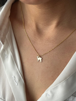 Minimalist Deer Pendant Doe Necklace In 925 Sterling Silver