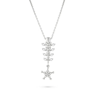 0.20CT Round Cut Antique Star Moissanite Diamond Necklace In 925 Sterling Silver