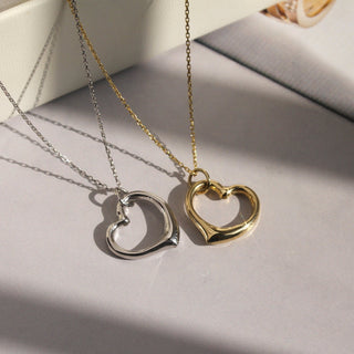 Plain Heart Necklace in 925 Sterling Silver- The ‘Kristin’ Necklace