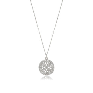 0.35 TCW Round Moissanite Cluster Diamond Necklace in 925 Sterling Silver- The ‘Fernando’ Necklace