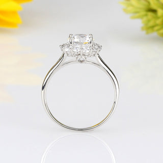 1.2 CT Round Moissanite Halo Diamond Ring in 925 Sterling Silver- The ‘Asia’ Ring