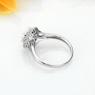 1.2 CT Round Moissanite Halo Diamond Ring in 925 Sterling Silver- The ‘Asia’ Ring