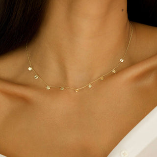 Plain Dainty Coin Necklace in 925 Sterling Silver- The ‘Holden’ Necklace
