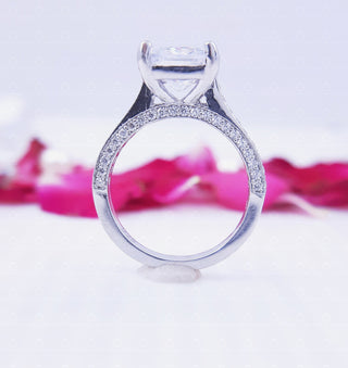 3.0 CT Princess Moissanite Pave Diamond Ring in 925 Sterling Silver- The ‘Daisy’ Ring