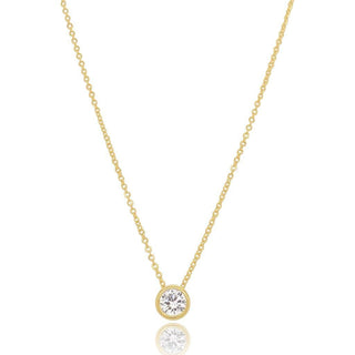 0.3 CT Round Moissanite Solitaire Diamond Necklace in 925 Sterling Silver- The ‘Tristan’ Necklace