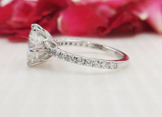 3.50 CT Round Moissanite Pave Diamond Ring in 925 Sterling Silver- The ‘Robin’ Ring