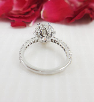 3.50 CT Round Moissanite Pave Diamond Ring in 925 Sterling Silver- The ‘Robin’ Ring