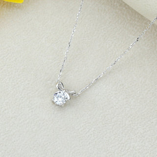 0.75 CT Round Moissanite Solitaire Diamond Necklace in 925 Sterling Silver- The ‘Timothy’ Necklace