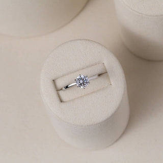 1.25 CT Round Moissanite Solitaire Diamond Ring in 925 Sterling Silver- The ‘Brock’ Ring