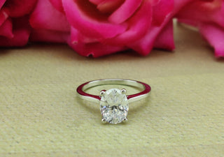 2.0 CT Oval Moissanite S Diamond Ring in 925 Sterling Silver- The ‘Trina’ Ring