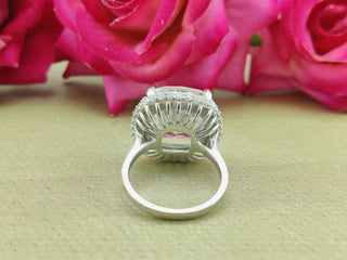 3.50 CT Cushion Moissanite Halo & Pave Diamond Ring in 925 Sterling Silver- The ‘Casey’ Ring