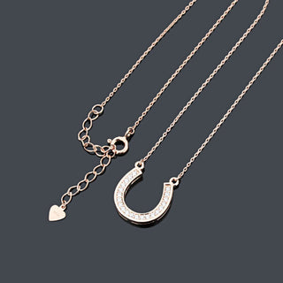 0.15 TCW Round Moissanite Horseshoe Diamond Necklace in 925 Sterling Silver- The ‘Damian’ Necklace