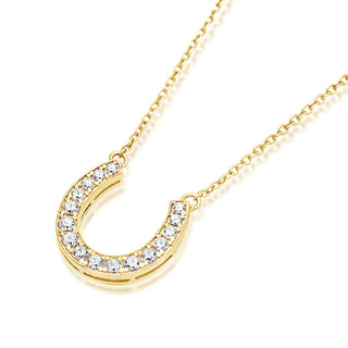 0.15 TCW Round Moissanite Horseshoe Diamond Necklace in 925 Sterling Silver- The ‘Damian’ Necklace