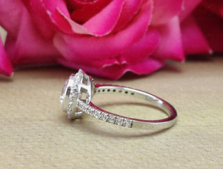 1.0 CT Round Moissanite Halo & Pave Diamond Ring in 925 Sterling Silver- The ‘Gabriella’ Ring