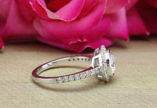 1.0 CT Round Moissanite Halo & Pave Diamond Ring in 925 Sterling Silver- The ‘Gabriella’ Ring