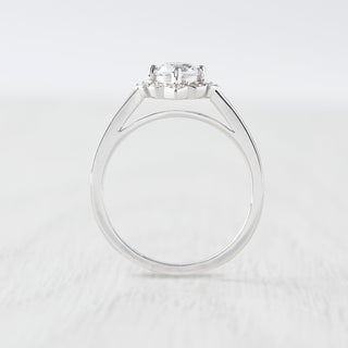 0.5 CT Round Moissanite Cluster Diamond Ring in 925 Sterling Silver- The ‘Angelica’ Ring