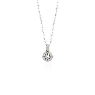 0.02 CT Round Moissanite Solitaire Diamond Necklace in 925 Sterling Silver- The ‘Graham’ Necklace