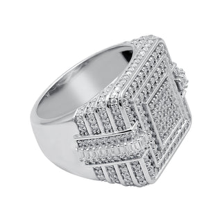 2.3 TCW Round Moissanite Iced Out Hip Hop Ring Wedding Band in 925 Sterling Silver- The ‘Julian’ Wedding Band